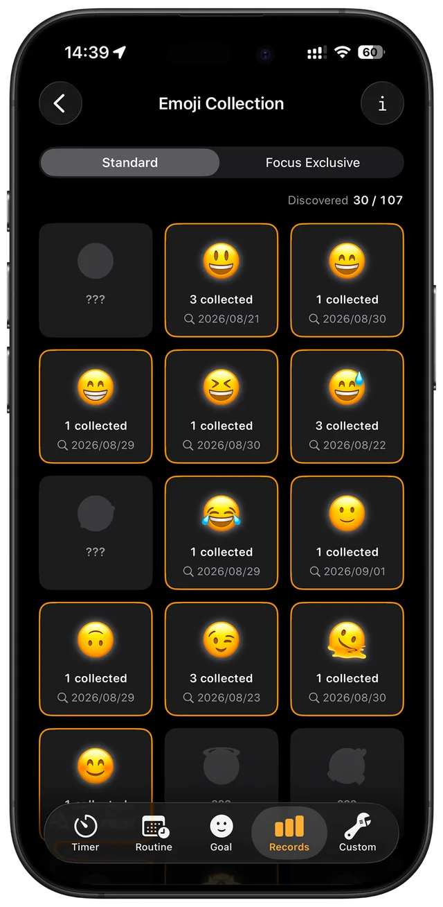 SeeLock Emoji Collection screen